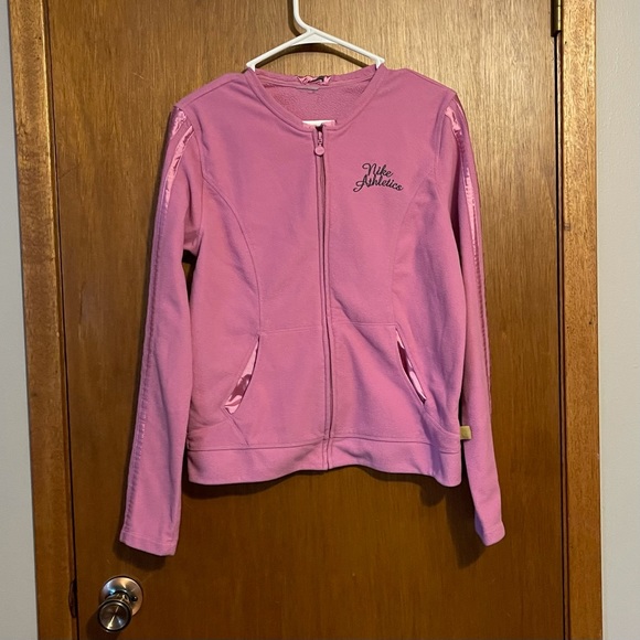 Vintage Nike Y2K Fleece Retro Woman’s Zip Up Pink Jacket - Picture 1 of 8